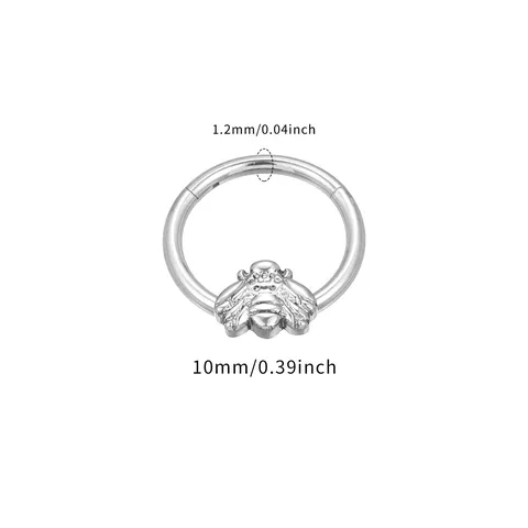 G23 Titanlegierung Biene Pfotenabdruck Piercing Ring Septum Clicker Segment Ring Körperschmuck Helix Ohrring Unisex