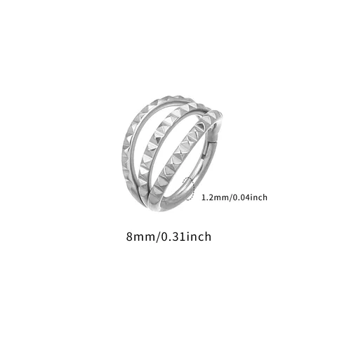 G23 Titanlegierung Körperpiercing-Schmuck Reifen Ohrring Mehrlagige Nieten Ohrstecker Knorpel Clicker Ring Für Unisex