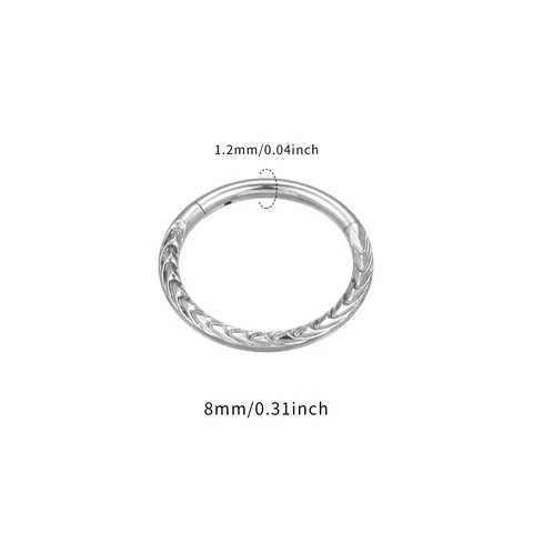 Titanlegierung Gelenkring Gravierte Vintage Piercing Schmuck Für Ohrenknochen Nase Unisex Hautfreundlich Antiallergische Creolen