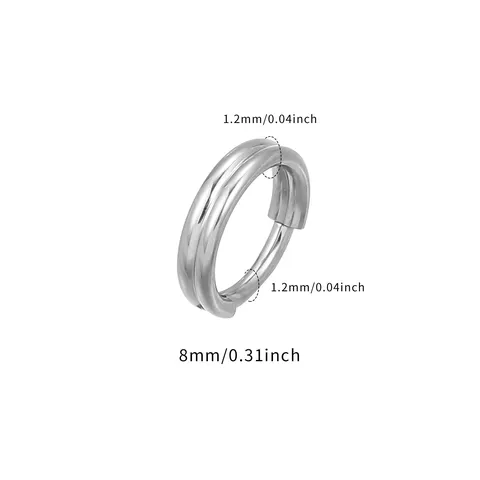 Titanium Alloy Multi Layer Clicker Piercing Hoop Earrings Seamless Nose Ring Helix Cartilage Septum Stud Piercing Jewelry For Men Women