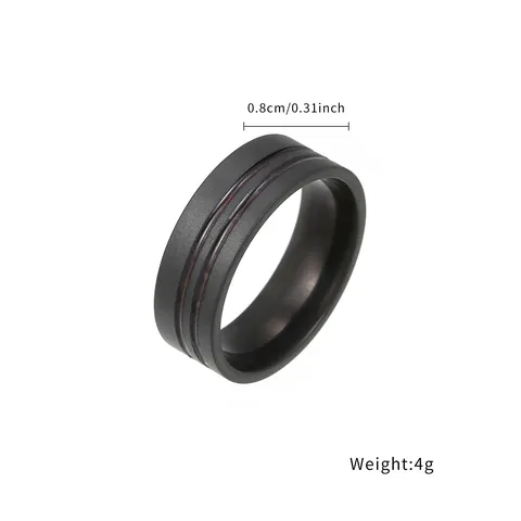 Titan Ring Für Herren Damen Minimalistisch Reinem Titan Band Geometrisch Kalter Stil Matt Schwarz Holz Inlay Fingerring Mode Schmuck