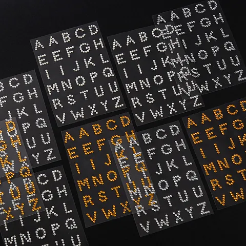 Minimalistische DIY Alphabet Aufkleber PET Scrapbooking Strass Perlen Buchstaben Zahlen Sticker Für Journal Basteln