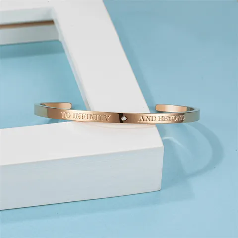 Titanstahl Roségold Armreif Für Damen Römische Zahlen Strass Hohl Graviert Verstellbar Bangle Mode Schmuck