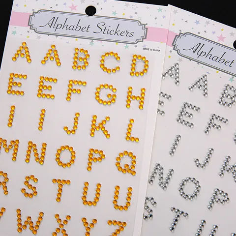 Minimalistische DIY Alphabet Aufkleber PET Scrapbooking Strass Perlen Buchstaben Zahlen Sticker Für Journal Basteln