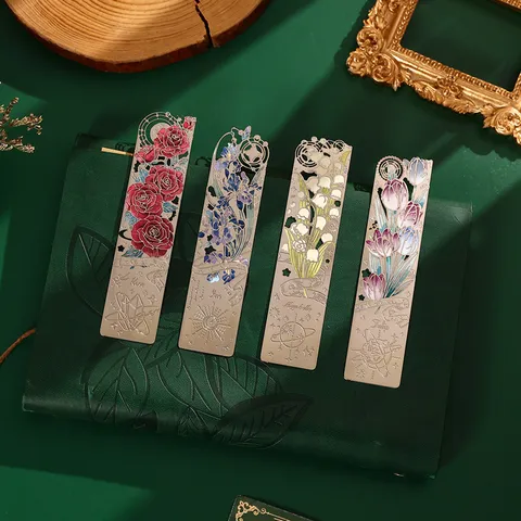 Metall Hohles Vintage Blumen Lesezeichen Chinesischer Stil Quaste Schüler Lesen Seite Clip Büro Schule Schreibwaren Geschenk