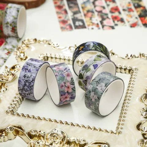 Ruban Washi Minimaliste Ruban de Masquage Décoratif Floral Pour Journal Scrapbooking Artisanat DIY Planificateur Papeterie
