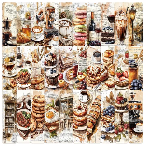 Coffee Series Paper Bookmarks Vintage Artistic Creative Reading Material Decorative Journal Bookmarks Set For Students
