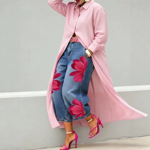 Elegant Women Cotton Linen Shirt Dress Long Sleeve Button Down Lapel Loose Fit Solid Color Maxi Dress Casual Outwear