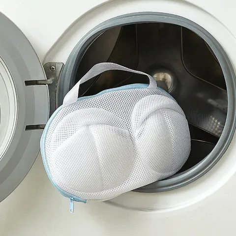 Mesh Bra Laundry Bag Sandwich Fabric Anti-Deformation Washing Machine Bag With Zipper For Home Underwear Lingerie Care