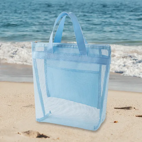 Multifunktionale Visuelle Mesh Strandtasche Schwimmende Aufbewahrungstasche Tragbarer Reise Toilettenartikel Organizer