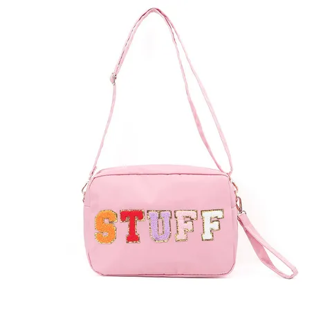 Women Fashion Casual Shoulder Bag Multi-Functional Crossbody Bag With Colorful Felt Letters And Adjustable Strap