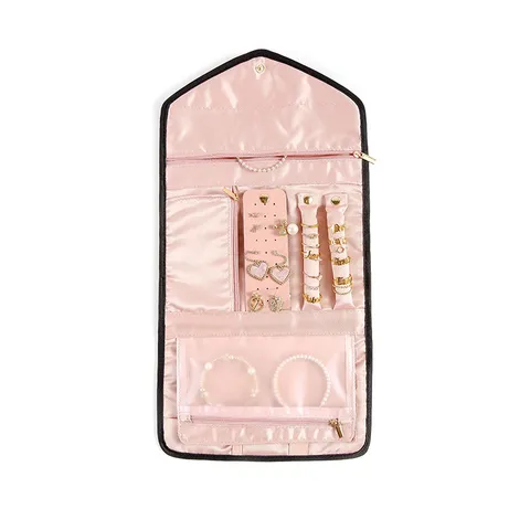 Tragbare Reise Schmuck Organizer Tasche Faltbare Aufbewahrungsbeutel Ohrringe Ringe Halsketten Halter