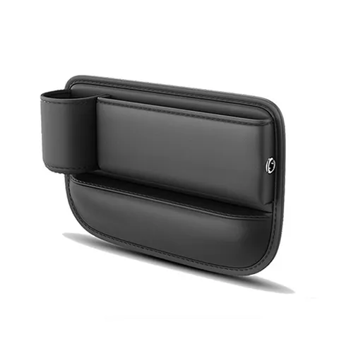 Car Seat Gap Organizer PU Leather Side Storage Box Leak Proof Slot Filler With Cup Holder For Universal Autos
