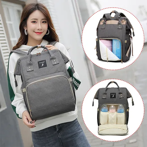 Gran Capacidad Multifuncional Impermeable Pañalera Mochila de Viaje Maternidad Cuidado de Bebé Mochila de Momia Tela Oxford