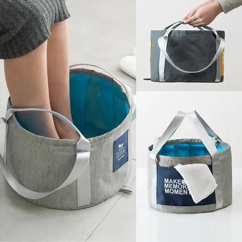 Thickened Travel Folding Foot Basin Portable Waterproof Nylon Cloth Foot Bath Tub Household Wash Basin For Travel