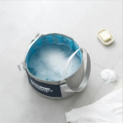 Thickened Travel Folding Foot Basin Portable Waterproof Nylon Cloth Foot Bath Tub Household Wash Basin For Travel
