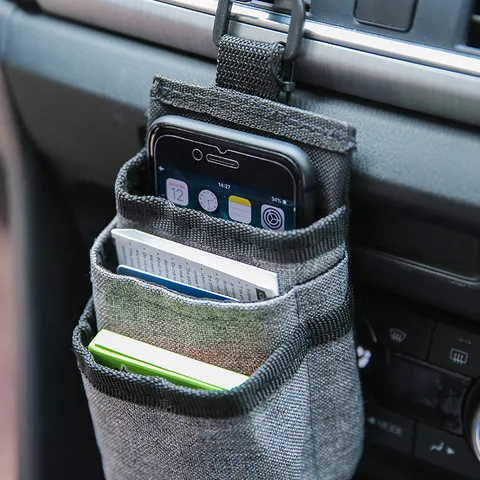 Car Air Vent Storage Bag Portable Organizer Multi-Pocket Hanging Pouch For Phone Essentials Interior Accessories