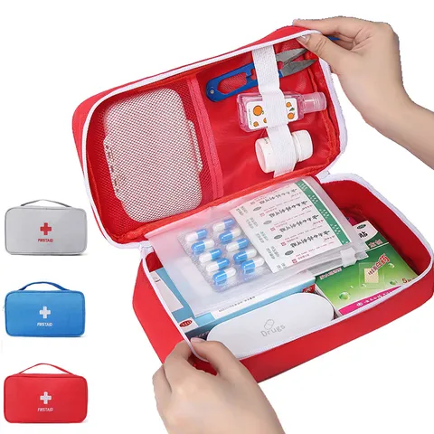 Portable Travel Emergency First Aid Bag Oxford Cloth Medicine Storage Pouch Household Medical Organizer Bag