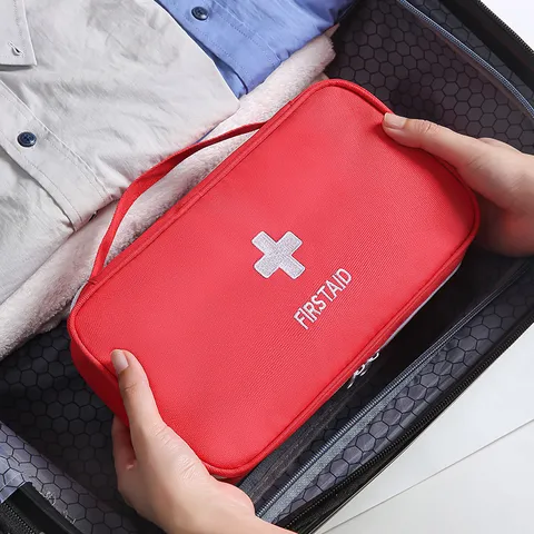 Portable Travel Emergency First Aid Bag Oxford Cloth Medicine Storage Pouch Household Medical Organizer Bag