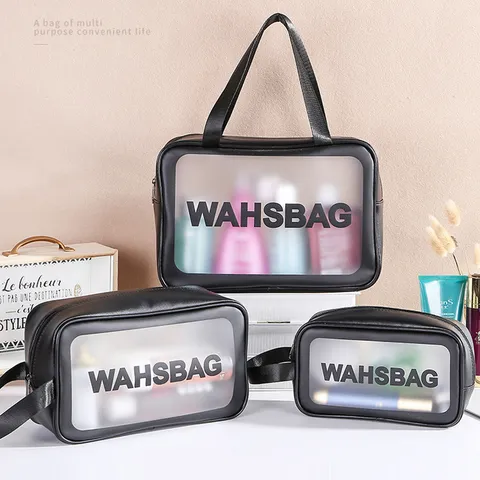 Transparent TPU Waterproof Toiletry Bag Travel Cosmetic Storage Pouch Portable Makeup Organizer Bag For Women
