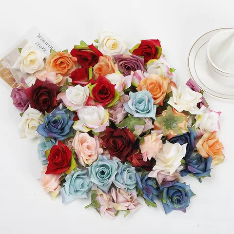Künstliche Rosenblüten Köpfe Falsche Seidenrosen Blüten Für Hochzeit Party Heimdekoration DIY Blumenarrangements Handwerk