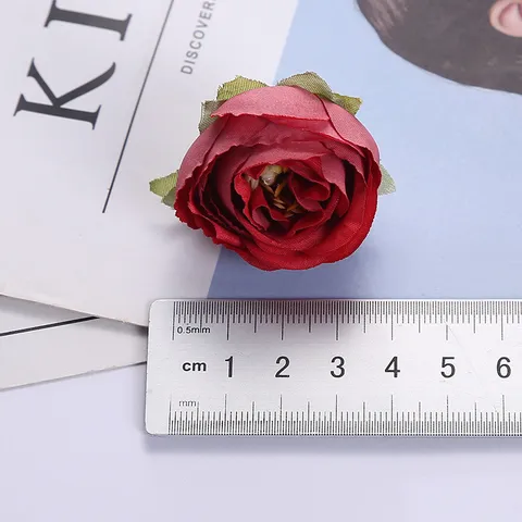 Europäischer Stil Künstliche Rosen Blütenköpfe Seide Blumen Wohnzimmer Dekoration Fotorequisiten