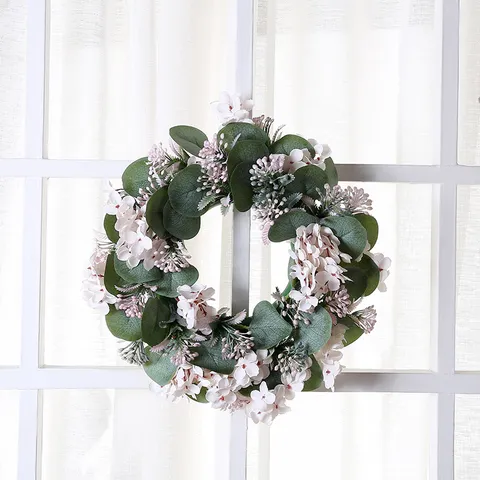 Künstlicher Eukalyptus Kranz Seidenblume Grün Girlande Für Haustür Wand Fenster Heim Hochzeit Party Feiertag Dekoration