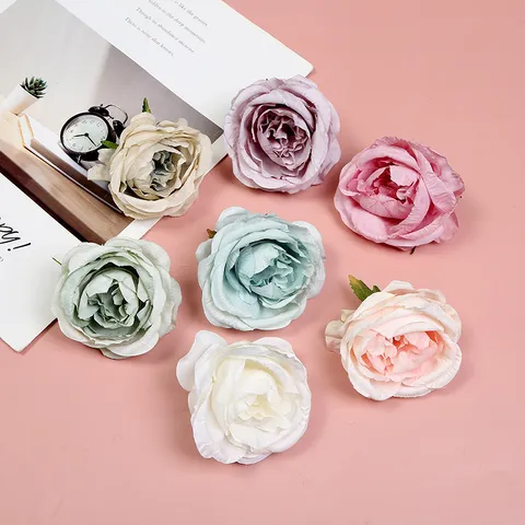 Vintage Künstliche Pfingstrosen Blumenköpfe Seidenblumen Für Hochzeit Party DIY Basteln Heimdekoration Florale Anordnung