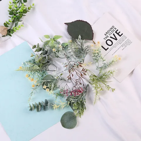 Kunstmatige Planten Bladeren Zijden Bloem Groen Bovenste Tak Voor Dag Van De Leraar Bruiloft Feest Podium Fotografie Rekwisieten Huisdecoratie