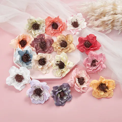 Europäisch Retro Seide Peonie Kamelie Künstliche Blumenköpfe Für Hochzeit Party Heim Tisch Dekoration Fälschung Blumen Handwerk