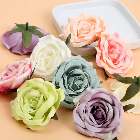 Künstliche Seidenrosen Blütenköpfe DIY Hochzeit Blumenwand Dekor Simulation Falsche Blumen Fotografie Requisiten Bastelbedarf