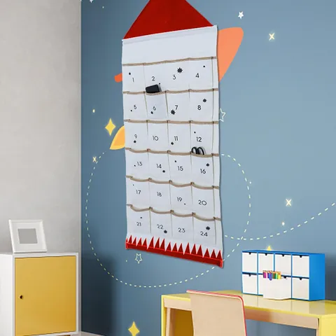 Borsa di Stoccaggio Sospesa in Tela Multitasche Organizzatore per Parete e Porta Calendario dell'Avvento di Natale Borsa per Varie