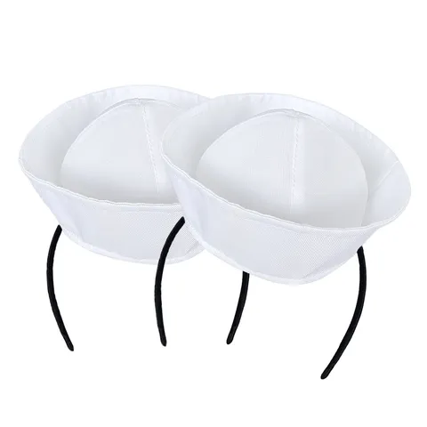 Mini Diadema de Sombrero de Marinero Blanco Lindo Casquillo de Cúpula Aro de Pelo Para Fiesta de Festival Cosplay Accesorios