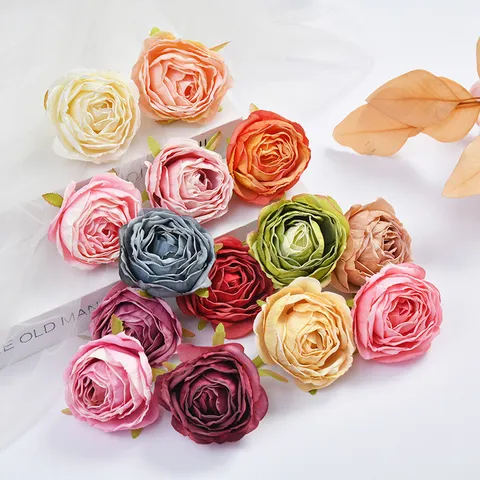 Künstliche Seidenrosen Blütenköpfe DIY Handwerk Falsche Blumen Für Heimhochzeit Dekoration Fotografie Requisiten Großhandel