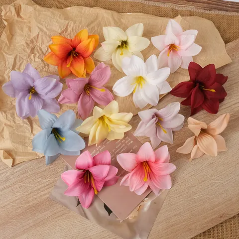 Künstliche Seiden Lilie Blumen Köpfe DIY Handwerk Blumen Für Hochzeit Party Fotografie Requisiten Heimdekoration