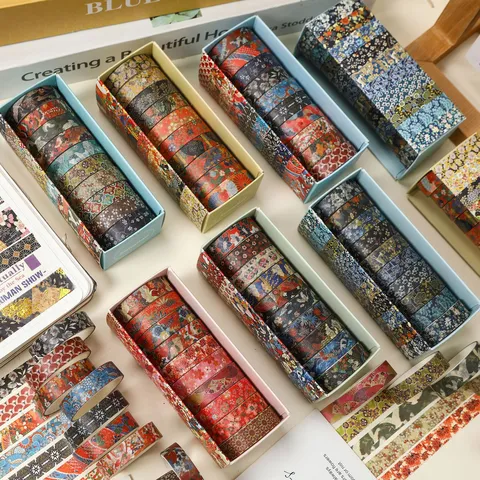 Retro Floral Washi Tape Set Dekoratives Japanisches Papier Klebeband Für Journaling DIY Schreibwaren Handwerk