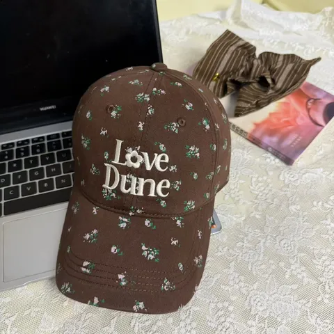 Vintage Blumenmuster Baumwolle Baseballkappe Für Damen Buchstaben Bestickt Weiches Top Lässiger Outdoor Sonnenschutz Hut