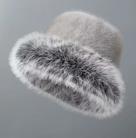 Damen Kunstfuchsfell Winter Anglerhut Dicke Warme Plüsch Glockenhut Weiche Kunstfell Fischer Mütze Für Draußen Kaltes Wetter