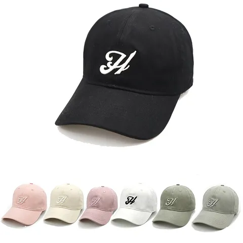 Lässige Baumwolle Bestickte Buchstaben Baseballkappe Verstellbare Weiche Krone Sonnenhut Gebogener Schirm Mode Sportkappe Für Herren Damen