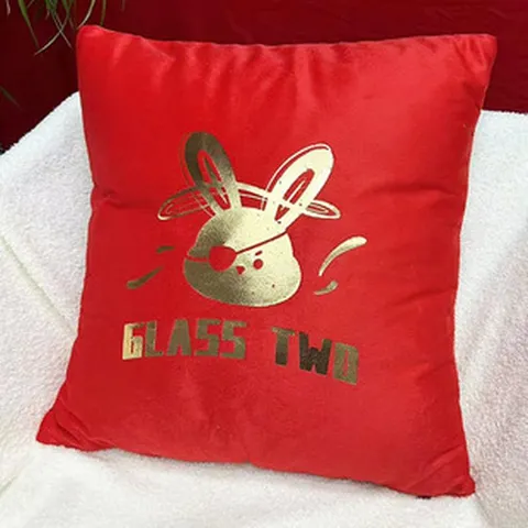 New Chinese Style Plush Pillow Cover Gold Stamping Rabbit Pattern Throw Pillow Case For Living Room Home Decor