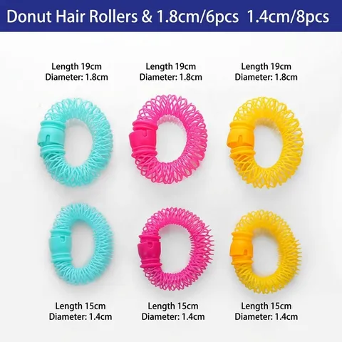 Plastic Hair Rollers Donut Hair Curlers No Heat Mesh Hair Styling Tools With Teeth For Women Daily Hair Care