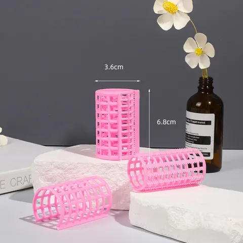 Plastic Hair Rollers Self Grip Hair Curlers Hair Styling Tools With Comb Teeth For Air Bangs Salon Home Use 6 Pieces
