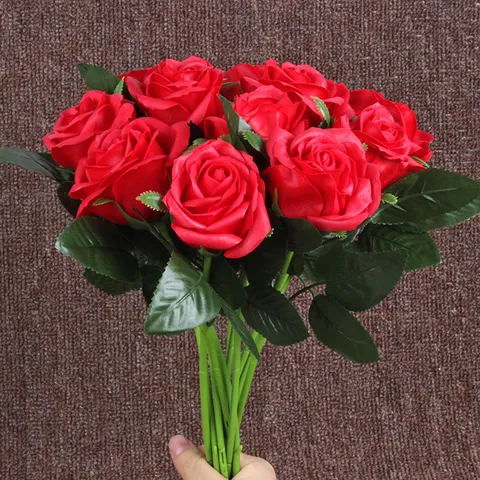 Single Soap Rose Artificial Flower Large Rose Head For Wedding Home Decor Handmade Soap Flower Bouquet Gift Valentine's Day