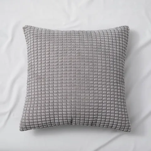 Effen Ribfluweel Sierkussenhoes Zacht Getextureerd Vierkante Kussenhoes Voor Bank Bed Woonkamer Huisdecoratie