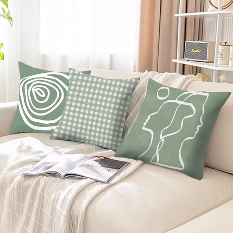 Nordic Light Luxury Printed Throw Pillow Cover Abstract Geometric Cushion For Sofa Living Room Home