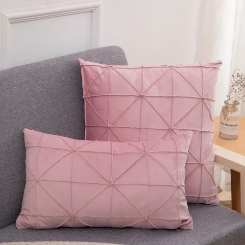 Noordse Effen Fluwelen Grote Kussenhoes Vierkante Decoratieve Kussensloop Voor Woonkamer Slaapkamer Bank Bed