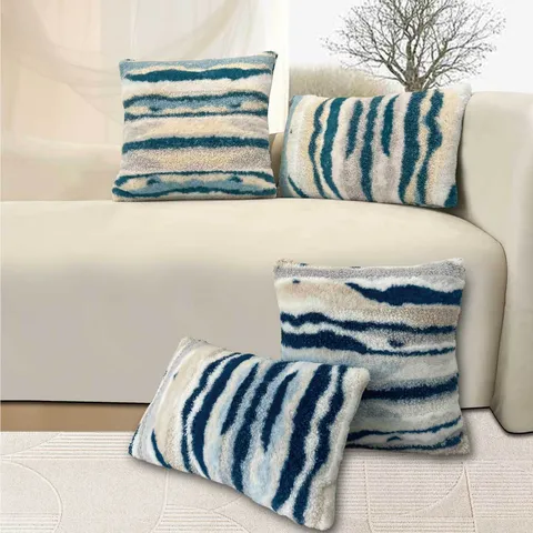 Modern Luxury Starry Quicksand Plush Throw Pillow Cover Soft Decorative Pillowcase For Living Room Bedroom Home Decor