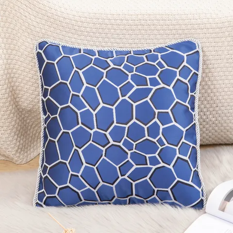 Luxury Geometric Jacquard Throw Pillow Cover Gold Silver Wire Embroidered Decorative Cushion Cover For Sofa Bed Home Living Room