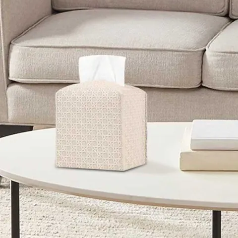 Modern Minimalistisches Leder Gewebtes Quadratisches Taschentuchbox Halter Dekorativer Serviettenbehälter Für Wohnzimmer Auto