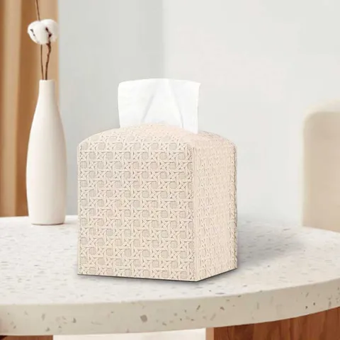 Modern Minimalistisches Leder Gewebtes Quadratisches Taschentuchbox Halter Dekorativer Serviettenbehälter Für Wohnzimmer Auto